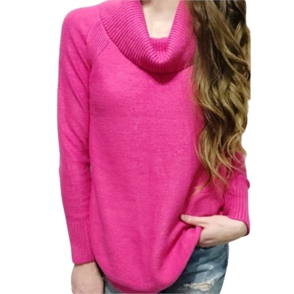 ANTHROPOLOGIE Viscose Blend Boatneck Hot Pink / Barbie Sweater Size  XS - Picture 1 of 3